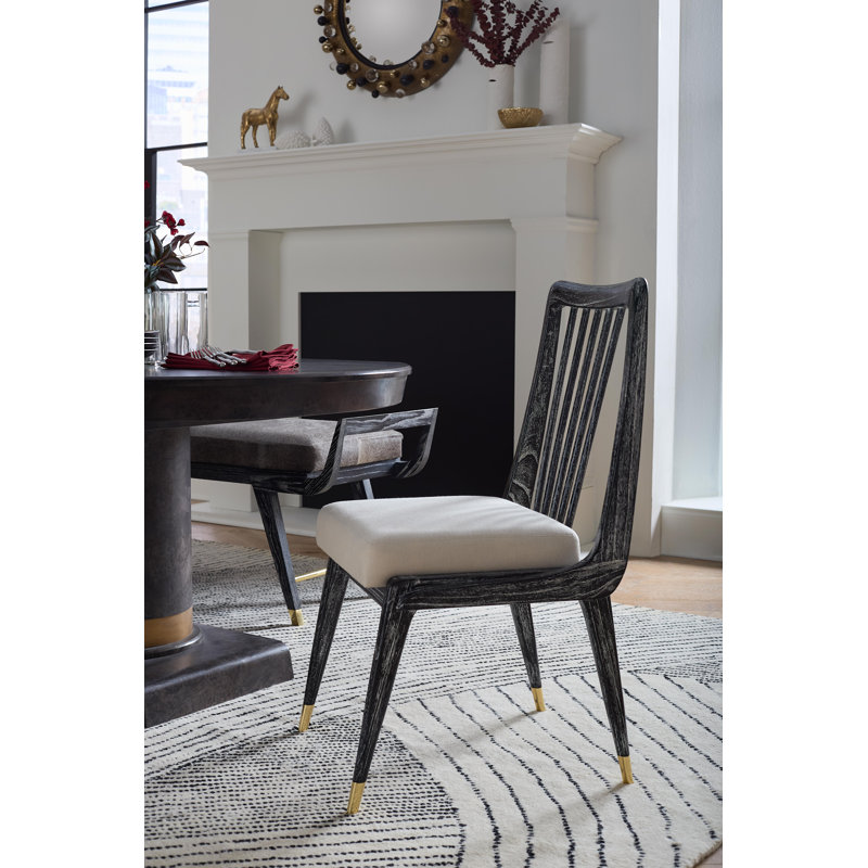 Fiona Upholstered Dining Chair, Jet Black