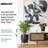 Set of 2 Concrete Effect Round Flower Pots on Metal Stands, Round Indoor Plant Pot Stands for Indoor Plants: D24 H35 cm, with Inner Top D20 cm + D30 H50 cm, with Inner Top D26 cm