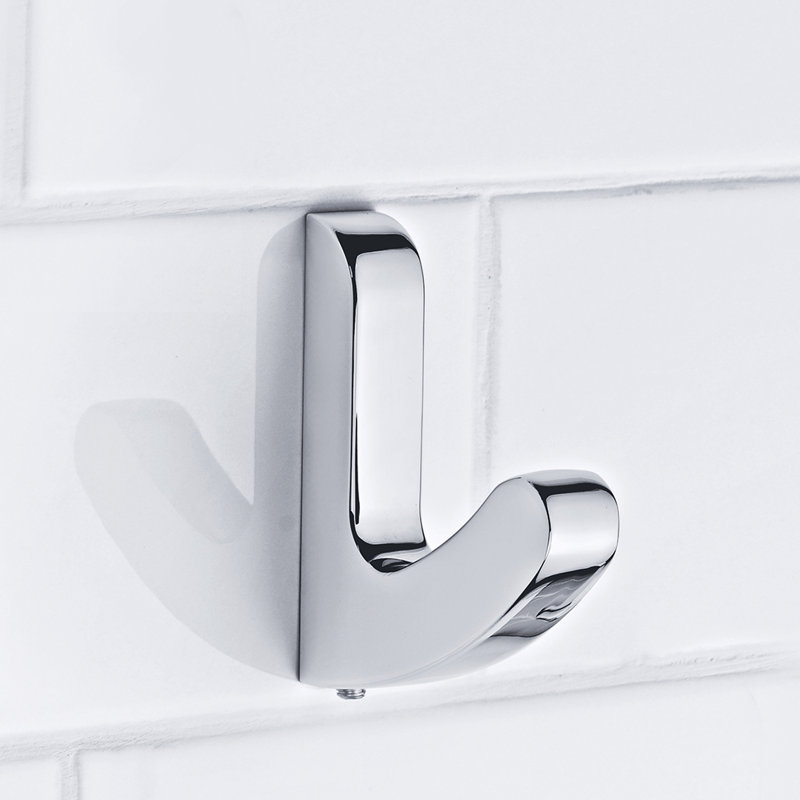 Kafka Single Robe Hook, Polished Chrome
