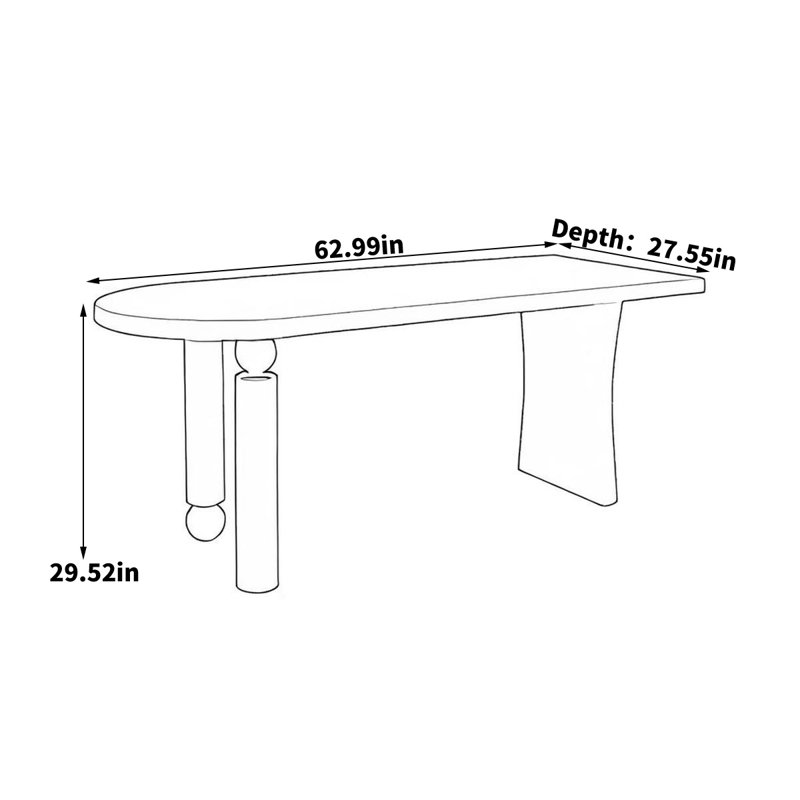 Curtsinger, H 29,52 po x L 62,99 po x l 27,55 po