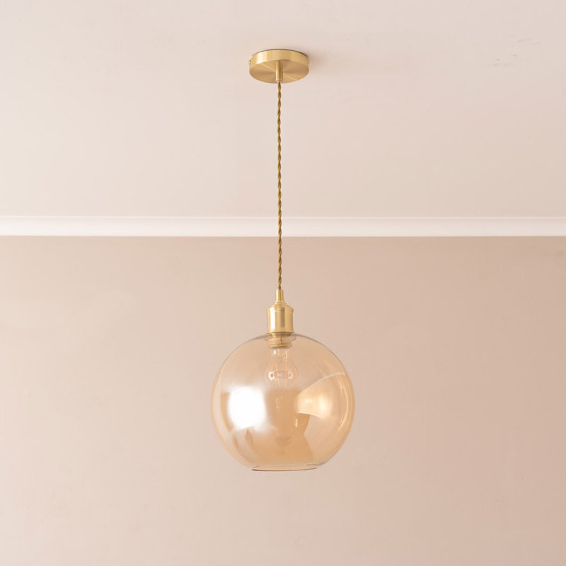 1 - Light Pendant, Brushed Gold, Yellow, Yes