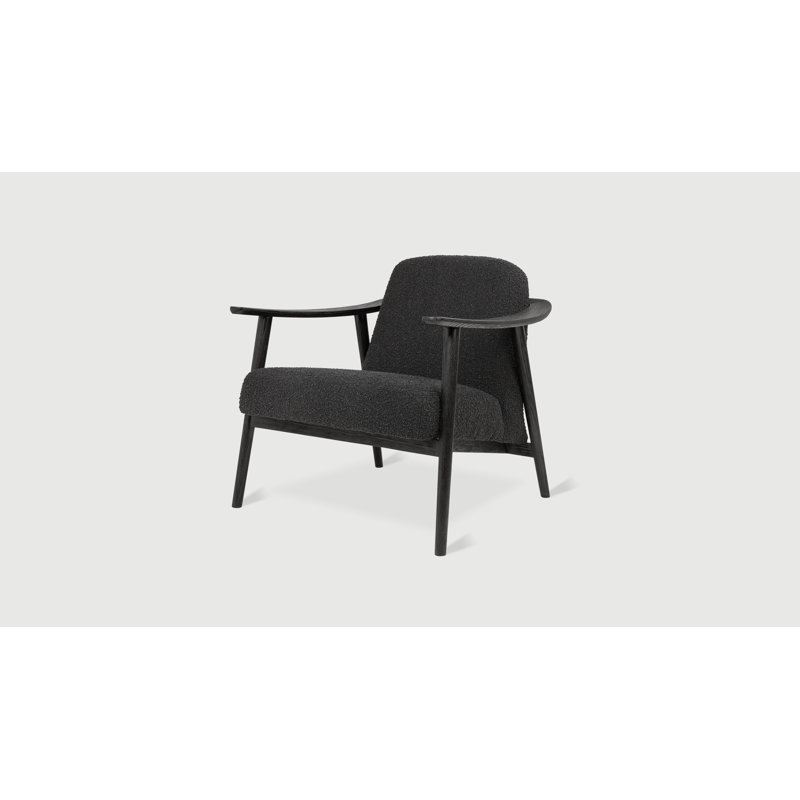 Baltic 76.2Cm Top Grain Leather Wide Armchair, Black, Black