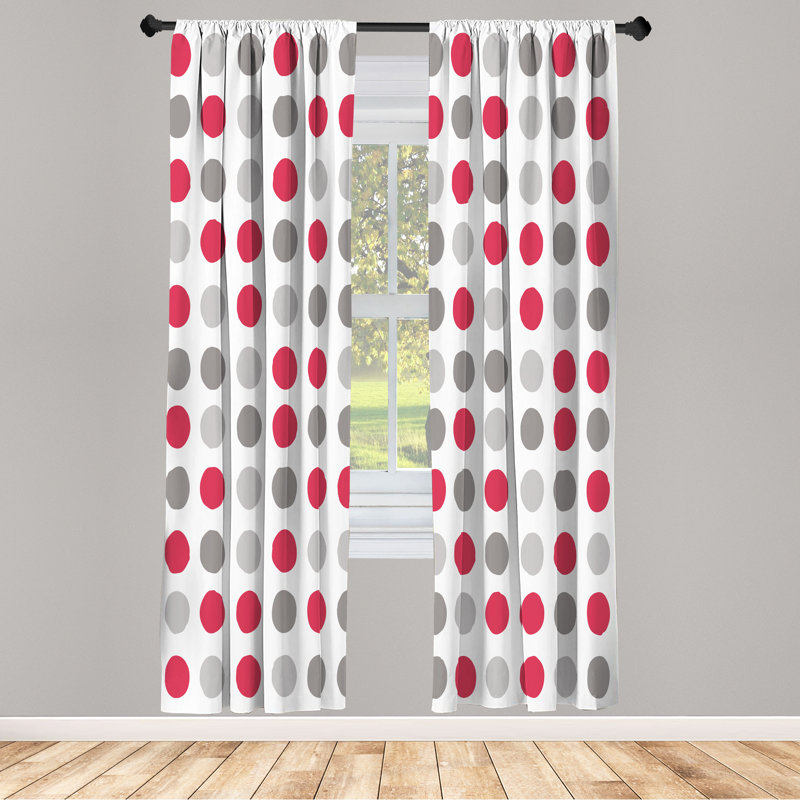 Microfiber Semi Sheer Curtain Pair, Dark Magenta, 28" W x 63" L
