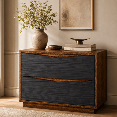Kayner 2-Drawer Nightstand - Charcoal