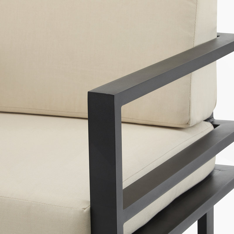 Méridienne d'extérieur moderne de 27,7 po avec structure en aluminium (excluant la table), 1