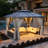 12 Ft. W X 10 Ft. D Aluminum Patio Hardtop Gazebo With String Lights