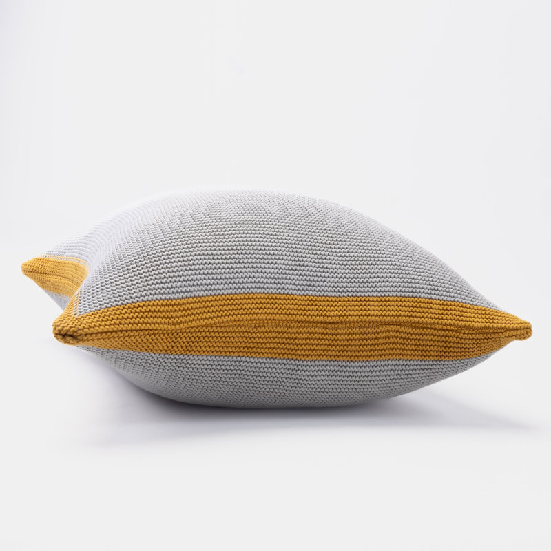 Barbara Square Pillow Cover & Insert, Gray/Golden