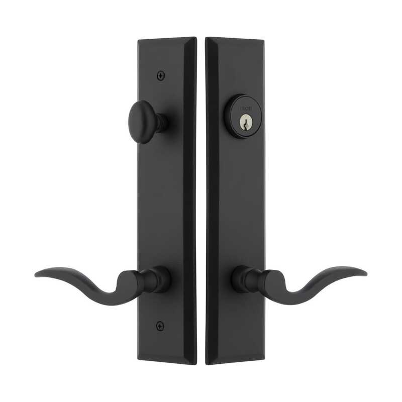 Ensemble de grandes plaques d'entrée en fer avec levier Palissade Ageless, 2 3/4", Gauche