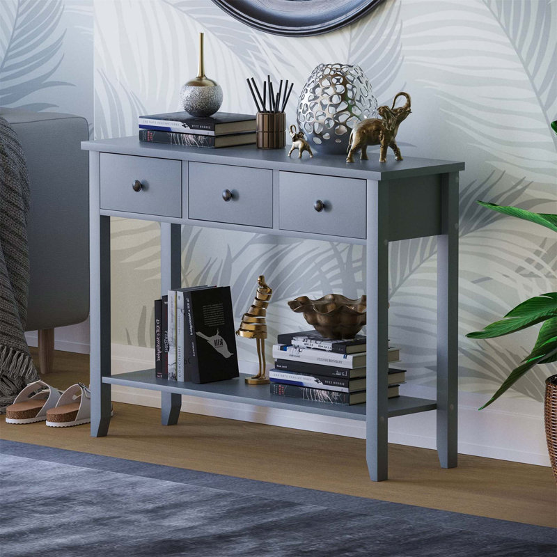 Annam Console Table, 74cm H x 100cm W x 30cm D, Grey