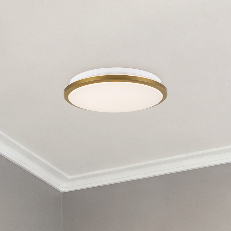 Brook 11-in Gold dimmable LED Flush Mount, Brushed Gold, 11-in