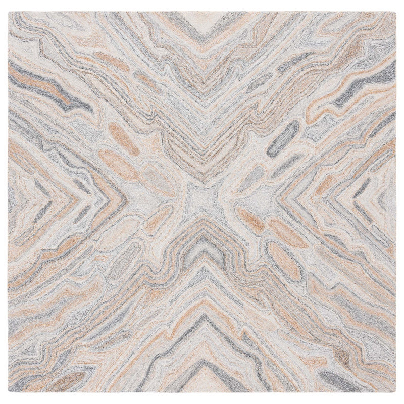 Clen Hand Tufted Pet Yarn Pile Abstract Rug, Rectangle 6' x 9'