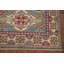 Tapis bleu clair à motif géométrique Kazak
