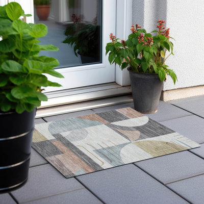 Machine Washable Indoor/Outdoor Chantille ACN1694 GeometricRug