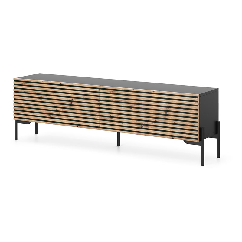 Alsey TV Stand for TVs up to 60", Black/Brown