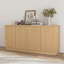 Buffet avec rangement, armoire-buffet de 62,60 po avec 4 portes et tablettes, rangement pour crédence en bois et café pour le salon, couloir naturel