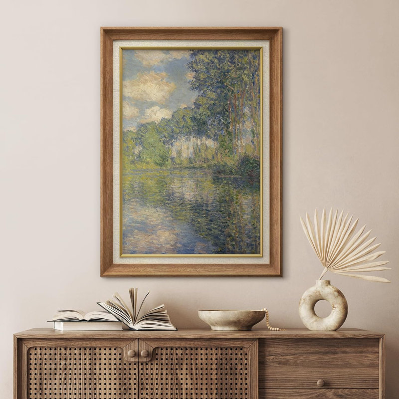 Famous Artwork " Verdant Forest Landscape Claude Monet Classical ", No Mat, Natural Framed