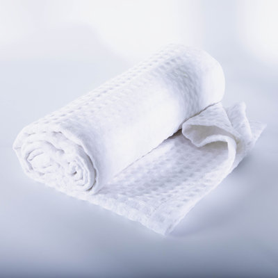 Southshore Fine Linens Full/Queen 100% Cotton Waffle Weave Textured Bed Blanket for All-Season Comfort, Waffle White