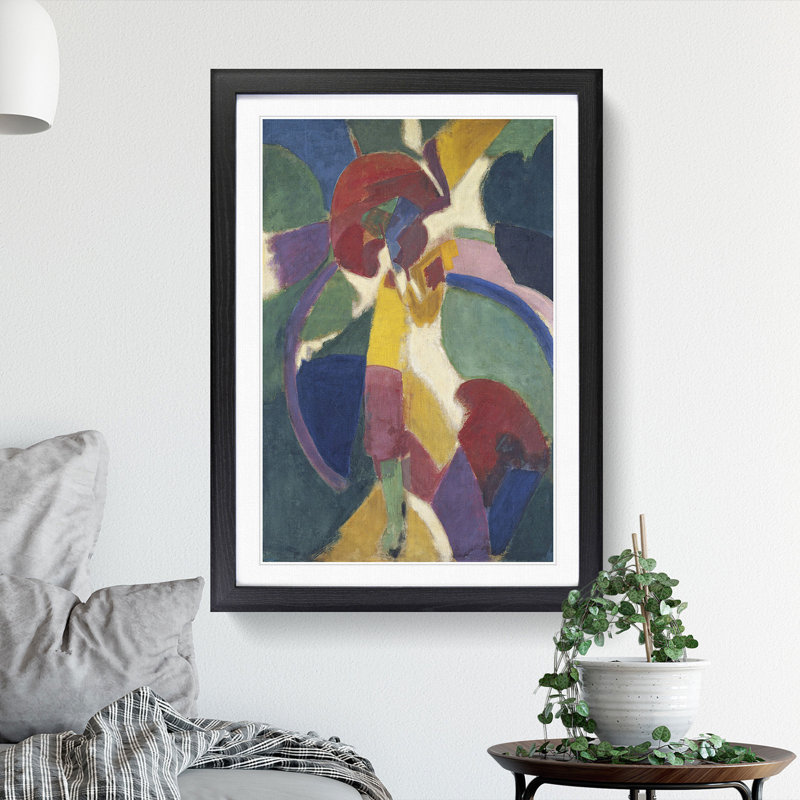Woman with a Parasol by Robert Delaunay - Picture Frame Painting, Black Framed, 36cm H x 27cm W x 2cm D