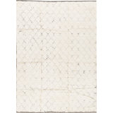 Hand-Knotted High-Quality Ivory and Black Area Rug
