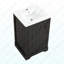 Meuble-lavabo de 20 po avec lavabo, armoire de salle de bain avec porte à fermeture douce, support de rangement et tablette réglable, noir-120565559