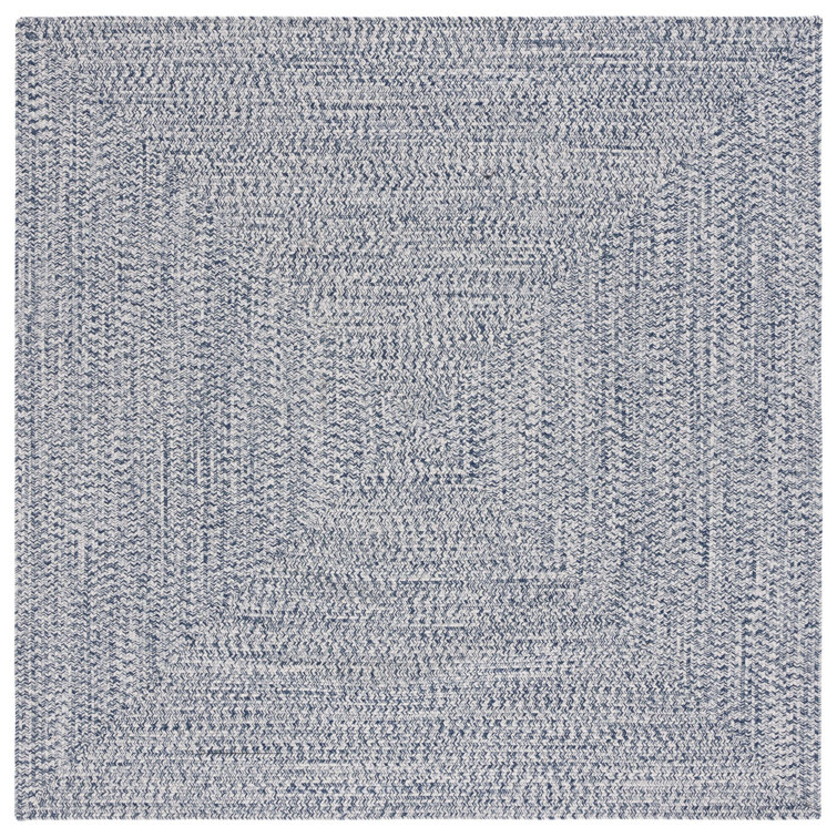 Trombetta Hand Woven Area Rug in Dark Blue/Ivory