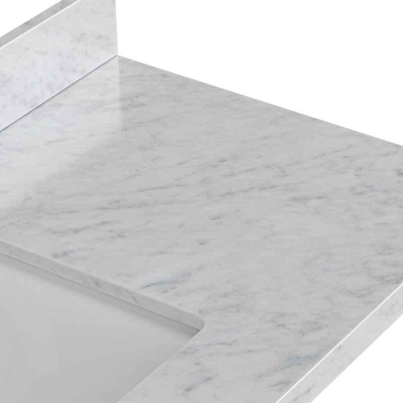 ARIEL HEPBURN 37 IN RIGHT OFFSET RECTANGULAR SINK VANITY 1,5 IN, Right, Natural Oak, Rectangular