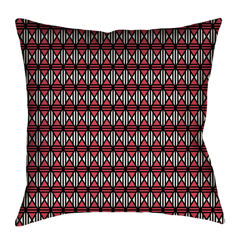 Coussin Katelyn Elizabeth, 14 po x 14 po, Rouge, Polyester sergé