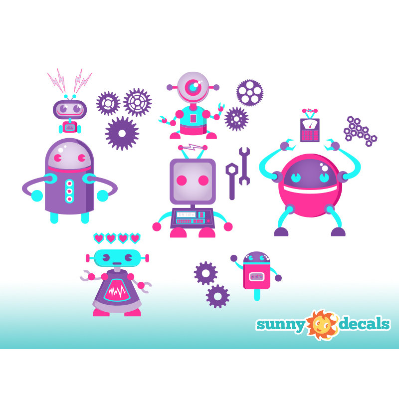 Décalcomanie murale en tissu robot, Géant