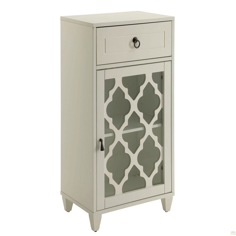 Table d'appoint blanche avec tiroir et porte