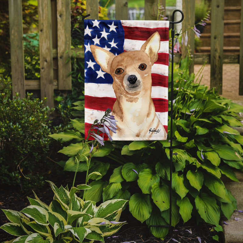 2 côtés en polyester de 2 côtés american drapeau de jardin, Chihuahua 1