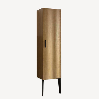 Armoire de rangement sur pied rayée pour salle de bain