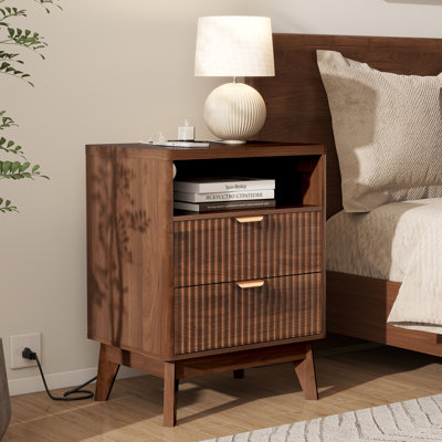 Lift Top Coffee Table Set With 2 End Tables, Walnut Coffee Table & Side Tables With Charging Station