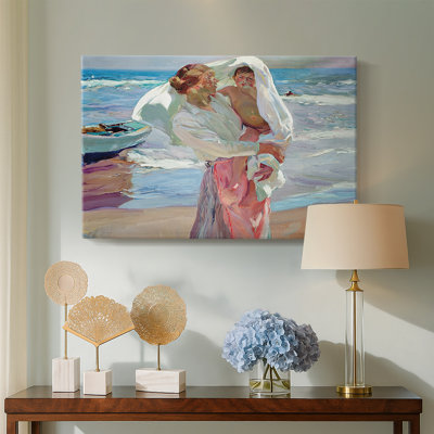 JoaquÃ­n Sorolla "After the Bath (Saliendo del baÃ±o)" - Museum Quality Gallery Wrapped Canvas Wall Art