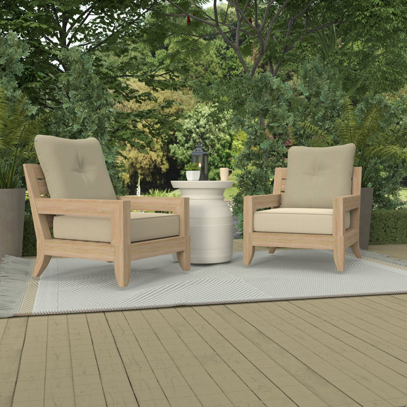 Extra Large Outdoor Square Pillows 24 x 23 Tufted Comfort, Beige