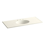 Ceramic Impressions Water Rectangular Dual Mount Bathroom Sink with Overflow
