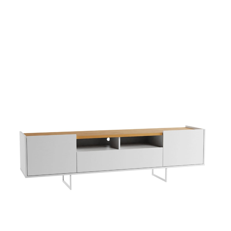 Winston 71" Modern 6-Shelf TV Stand for TVs up to 65" in Cinnamon and White, White