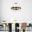 18'' Pearl Black Modern Integrated LED Chandelier for Dining Room, Kitchen, Foyer