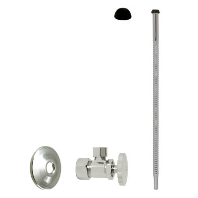 5/8" x 3/8" OD x 15" Corrugated Faucet or Toilet Supply Line with 1/4 Turn Angle Shut Off Valve