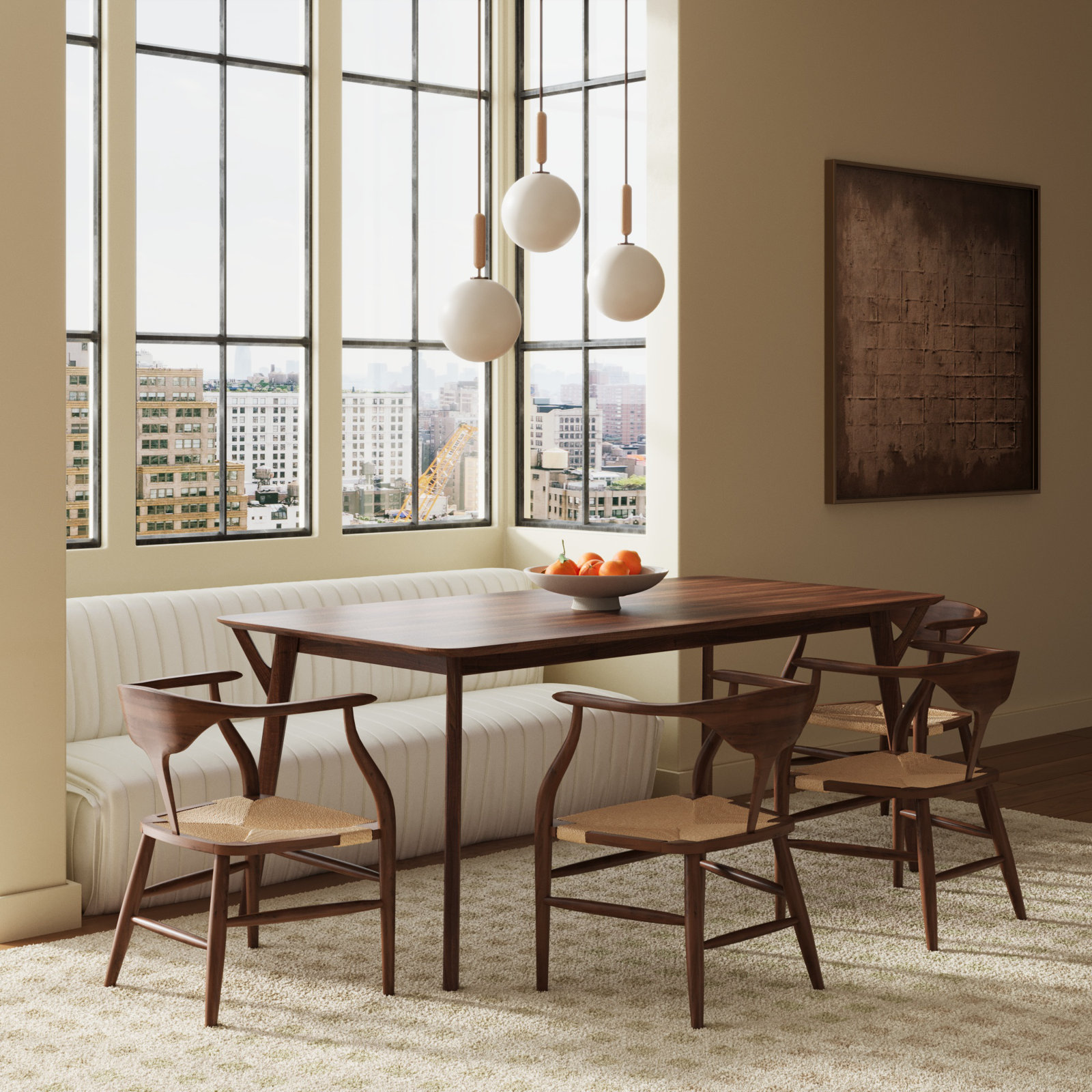 Evanston 71" Wood Dining Table, Walnut
