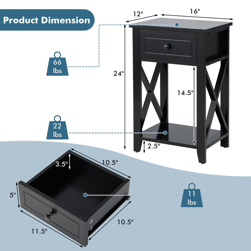 Crippen End Table with Storage