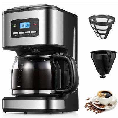 Coffee Maker, Filter Coffee Machine with Timer, 1.5L Programmable Drip Coffee Maker, 40min Keep Warm & Anti-Drip System, Reusable Filter, Fast Brewing Technology, 900W (Coffee Maker)