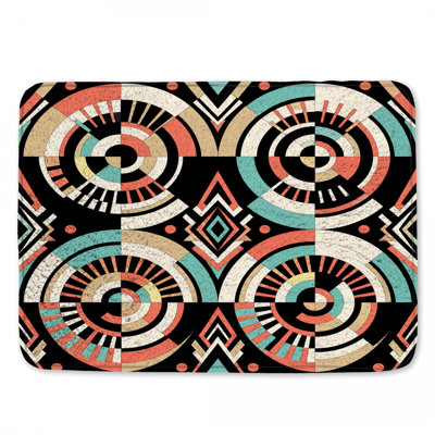 Tapis de bain rétro à cercles géométriques