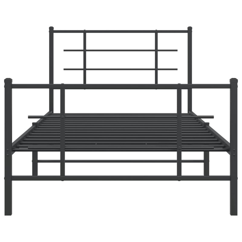 Structure de lit vidaXL en acier thermolaqué noir, 107 cm x 203 cm
