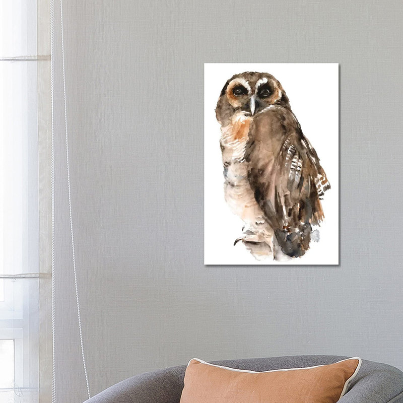 Watercolour Owl I by Jennifer Paxton Parker - Wrapped Canvas Print, 66.04cm H x 45.72cm W x 1.905cm D