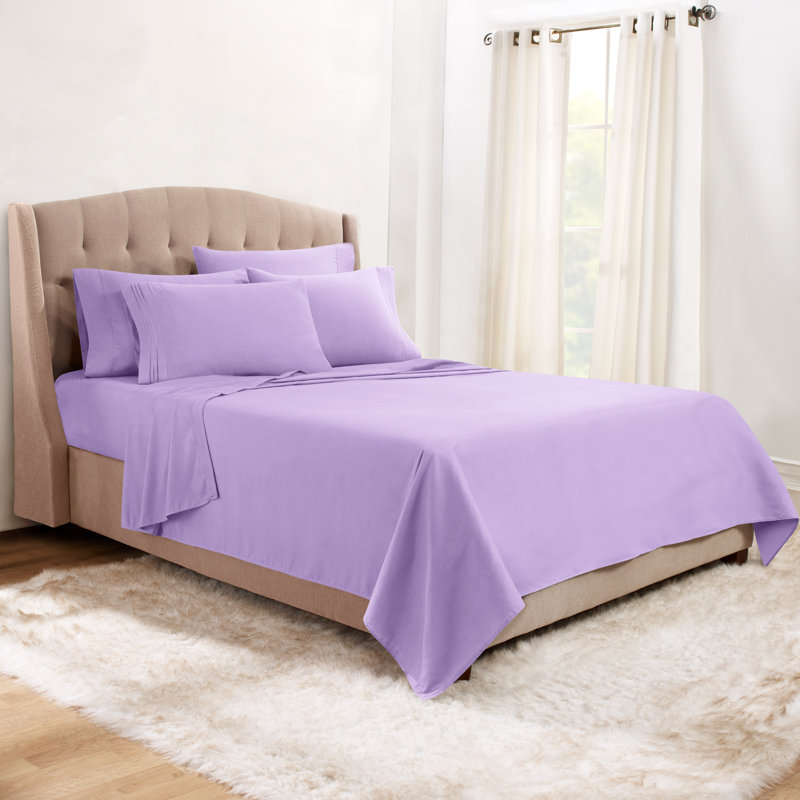 Microfiber Sheet Set, Lavender, Full Sheet Set + 1 Fitted Sheet + 4 Pillowcases