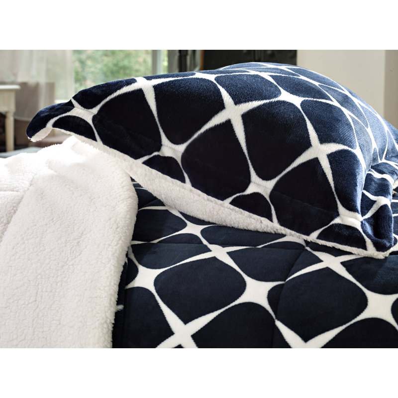 Geometric Shapes Comforter, Navy, Twin Comforter + 2 Shams
