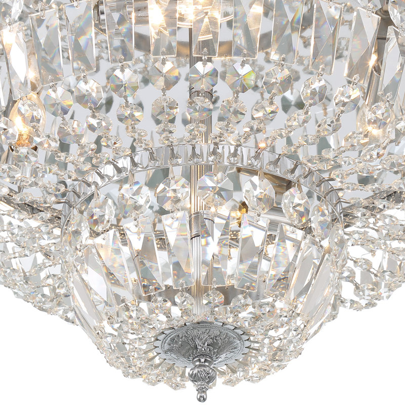 Dawanda Flush Mount, Polished Chrome, Hand Cut