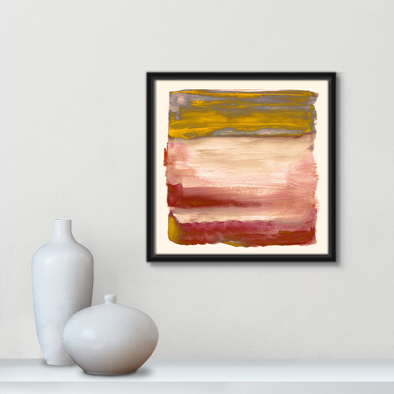 Yellow Sky I Print by Nan, 13.5" H x 13.5" W, Black