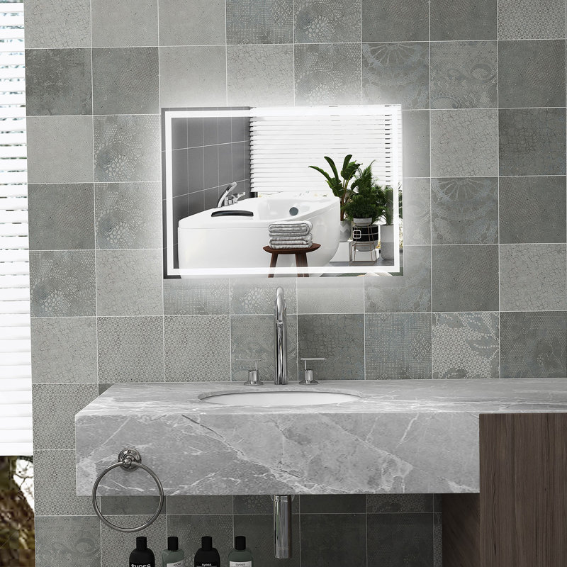 Dimmable Bathroom Mirror with LED Lights, 3 Colors & Memory Function, 31.5" x 23.5"