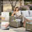 Carolle 8-Piece Outdoor Patio Furniture All-Weather 7-Person PE Wicker Outdoor Conversation Set, Patio Couch Swivel Rocker Chairs With Solar Powered Coffee Tables For Backyard,Poolside,Deck-2103426058